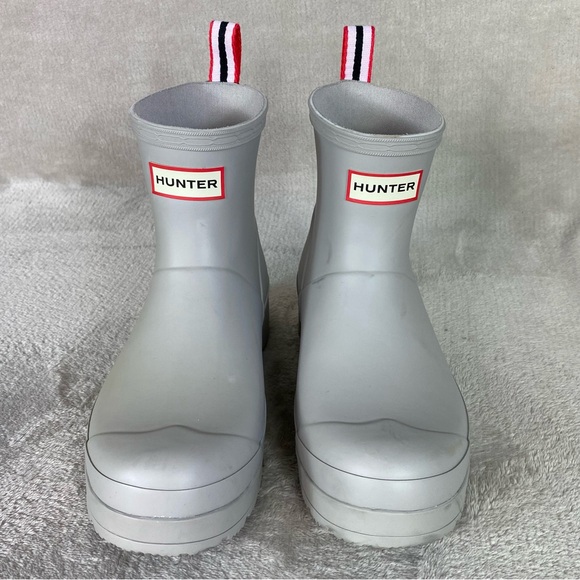 Hunter Boots Womens Size 8 Gray Play Short Rain Ankle Rubber Waterproof NEW - Picture 5 of 10